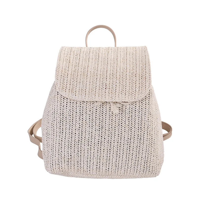 

New Fashion Woven Back Pack Beach Casual Female Travel Backpack Gril bookbagMultifunctional Shoulder Backpack Straw Bag
