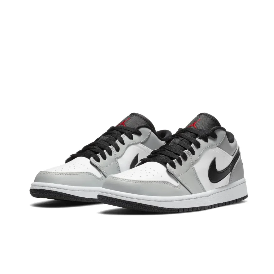 Nike neue Air Jordan 1 Low Herren-Basketballschuhe, bequem, vielseitig, modisch, klassisch, atmungsaktiv, Grau und Schwarz