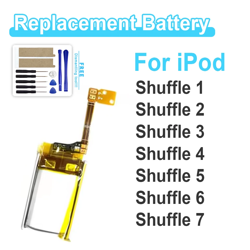 616-0274 616-0278 A1112 A1373 A1204 A1271 Replacement Battery For iPod Shuffle 1 2 3 4 5 6 7 1th 2th 3th 4th 5th 6th + Tools