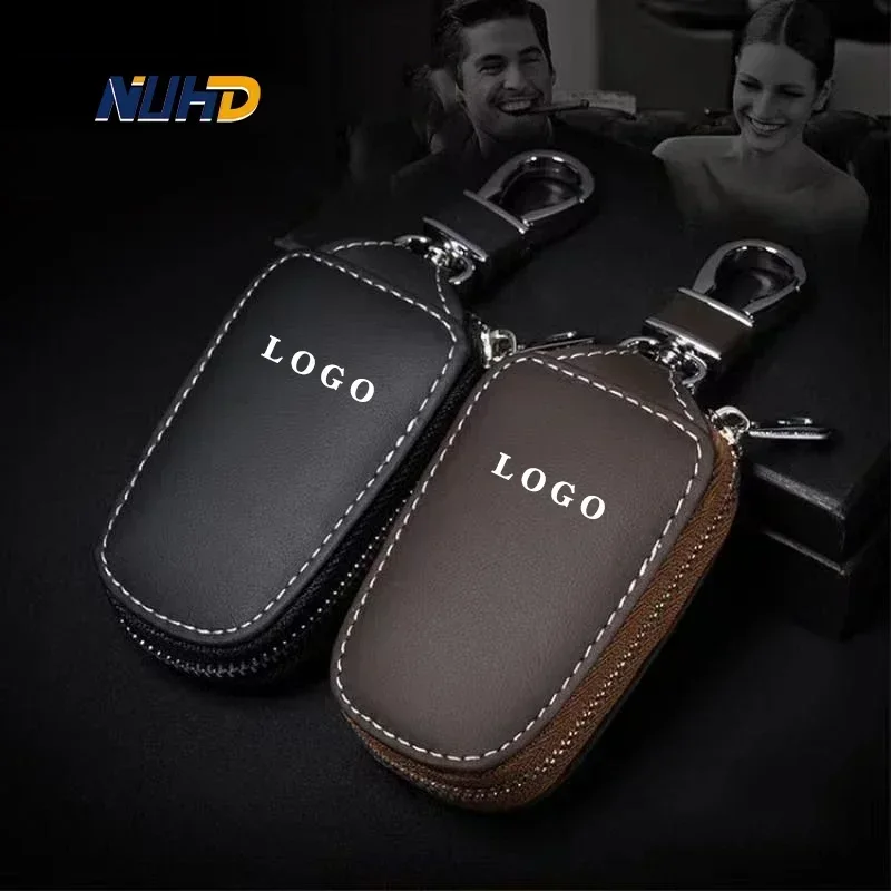 Leather Car Key Case Universal Keychain For BMW Audi VW Toyota Bentley Ferrari Maybach Hyundai Key Cover Protector Accessories