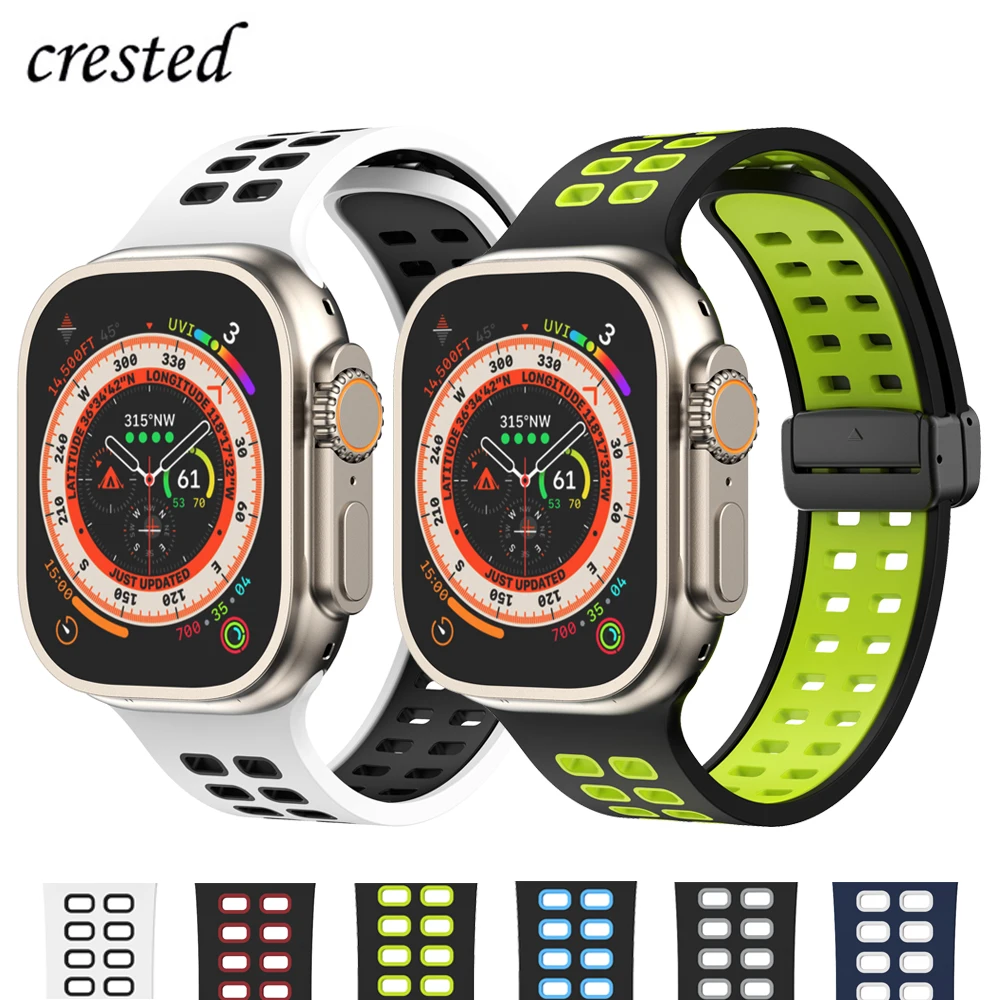 Strap For Apple Watch Ultra 2 band 49mm 45mm 44mm 41mm 40mm 38mm 45 44 41 40 MM Silicone Bracelet iWatch series 9 SE 8 7 6 5 4 3