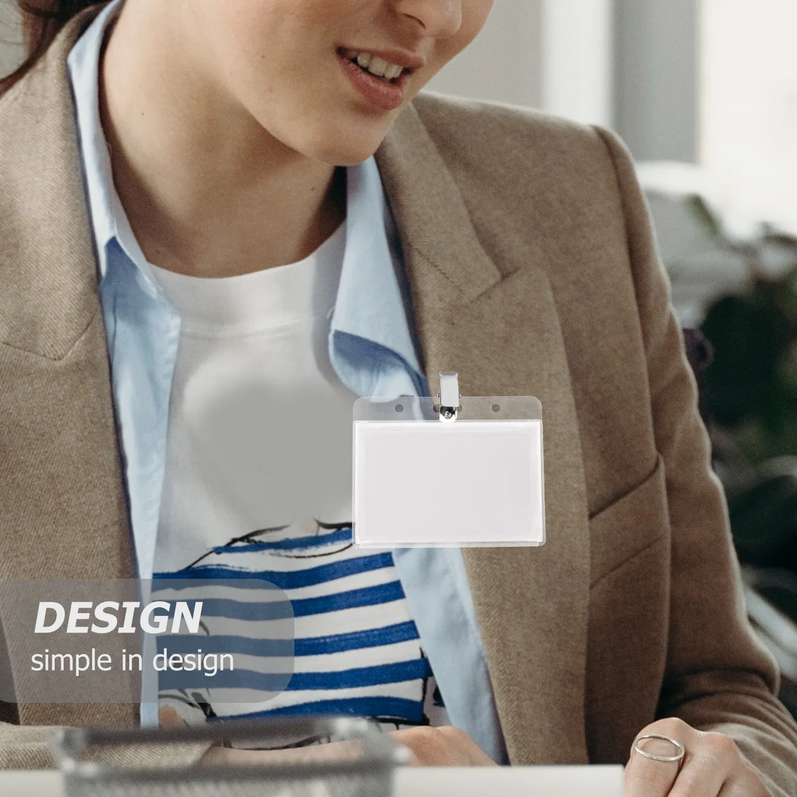 

5pcs Id Frosted Hard Plastic Badge For Name Tags Cards Employee Work Permits Transparent Name Badge Holder Ic Card Holder