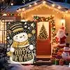 Happy New Year Garden Flag 12x18 Inch Snowman Winter Holiday Yard Decor Seasonal Banner Outdoor Welcome Lawn Sign Double Sid jjp
