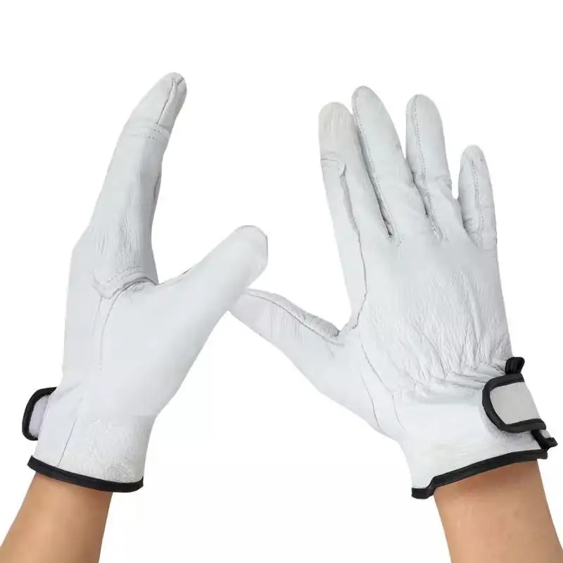 Sheepskin Leather Gloves 1 Pair for Workers Professional Welding Protective Gloves for Work Safety