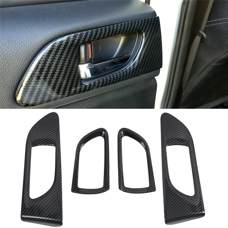 4Pcs Carbon Fiber Inner Door Handle Bowl Panel Cover Trim for Subaru WRX / WRX STI 2015-2020 Interior Mouldings