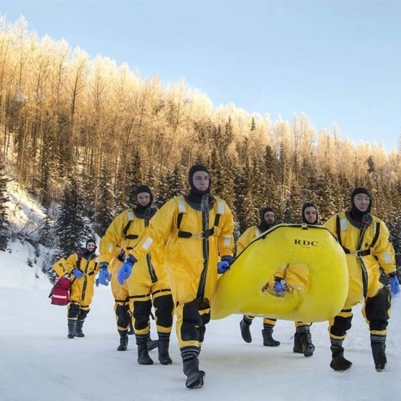 Sealed dry ice rescue suit, water emergency rescue suit, one-piece ice and snow warm protective suit