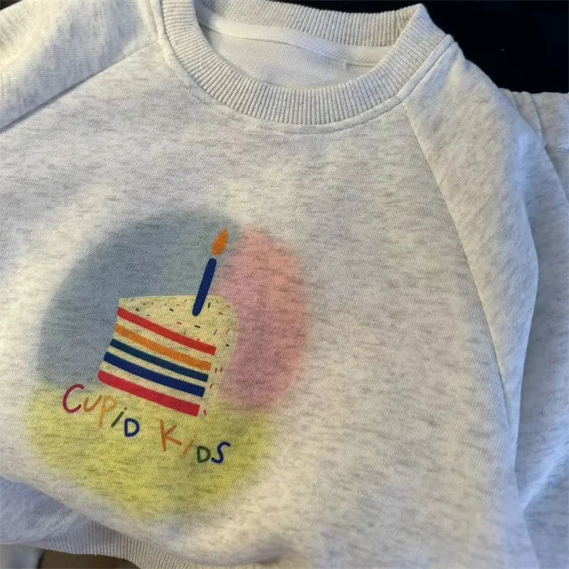 الفتيان الفتيات مبطن مجموعات الطفل بدلة دافئة الاطفال القطن بلوزات + السراويل 2 قطعة ملابس الخريف 2025 ملابس الأطفال لطيف 1-10 سنوات #4