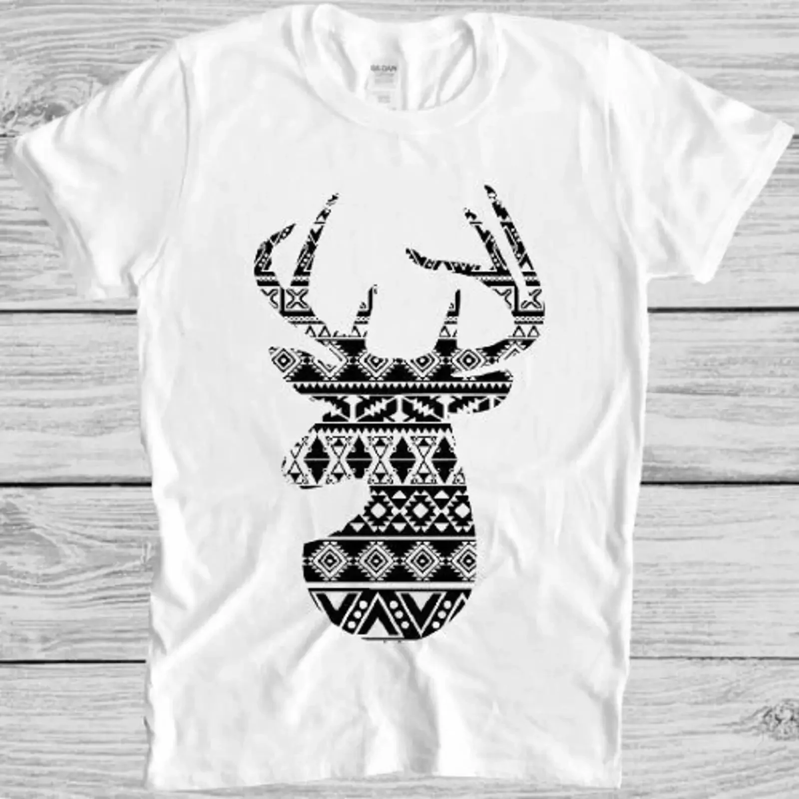 Aztec Deer T Shirt Vintage Design Cool M17 vintage Washed Slightly designer clothes Comfortable fashion Unisex homme Versatile