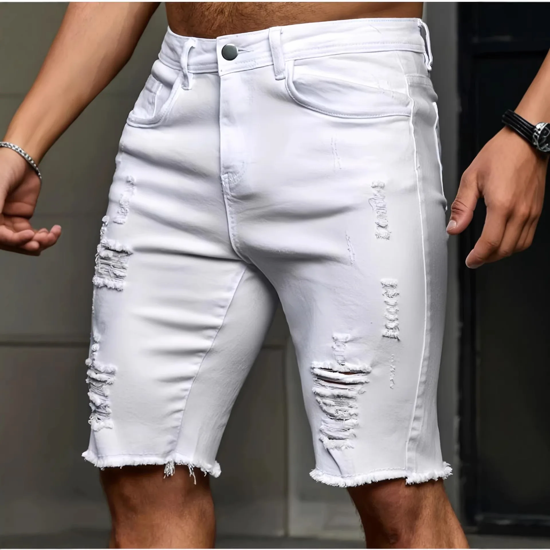 Broken Hole 2026 Design Jeans with Multiple Holes for Men