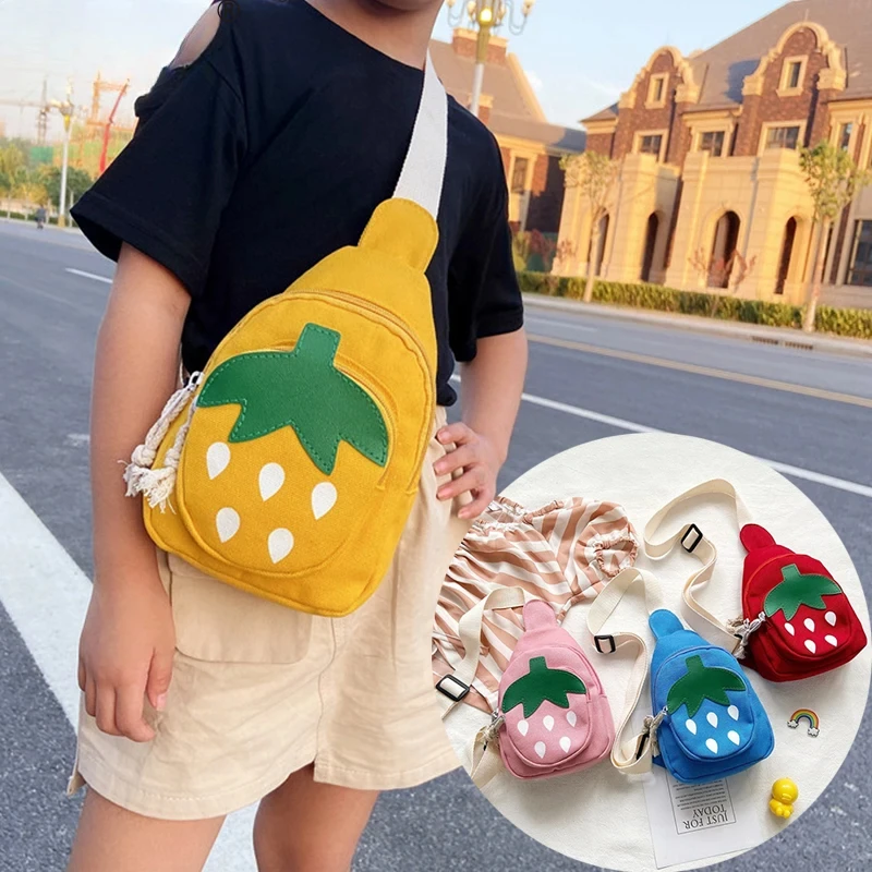 Cute Children Bag Cartoon Strawberry Kids Bags Kindergarten Preschool Outdoor Travel Backpack for Boys Girls Shoulder Crossbody