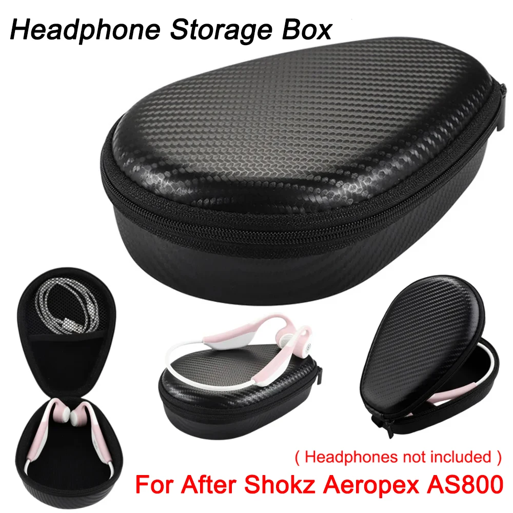 Headphone Storage Box for AfterShokz Aeropex AS800 Bone Conduction Headphone Case Storage Bag Litchi Grain Waterproof Quakeproof