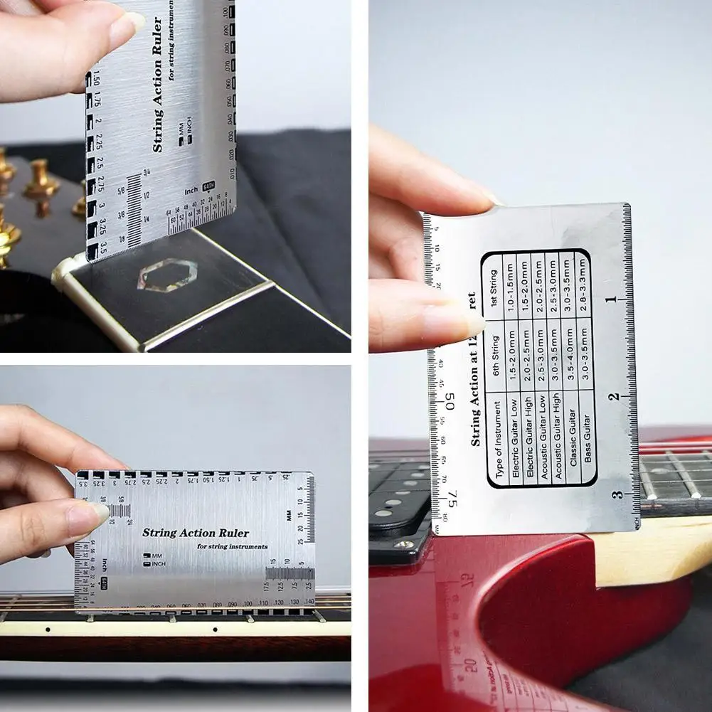 Guitar String Pitch Measuring Ruler Made Of Stainless Steel, For Electric Guitar, Besca Ruler Tool Ruler C1g8