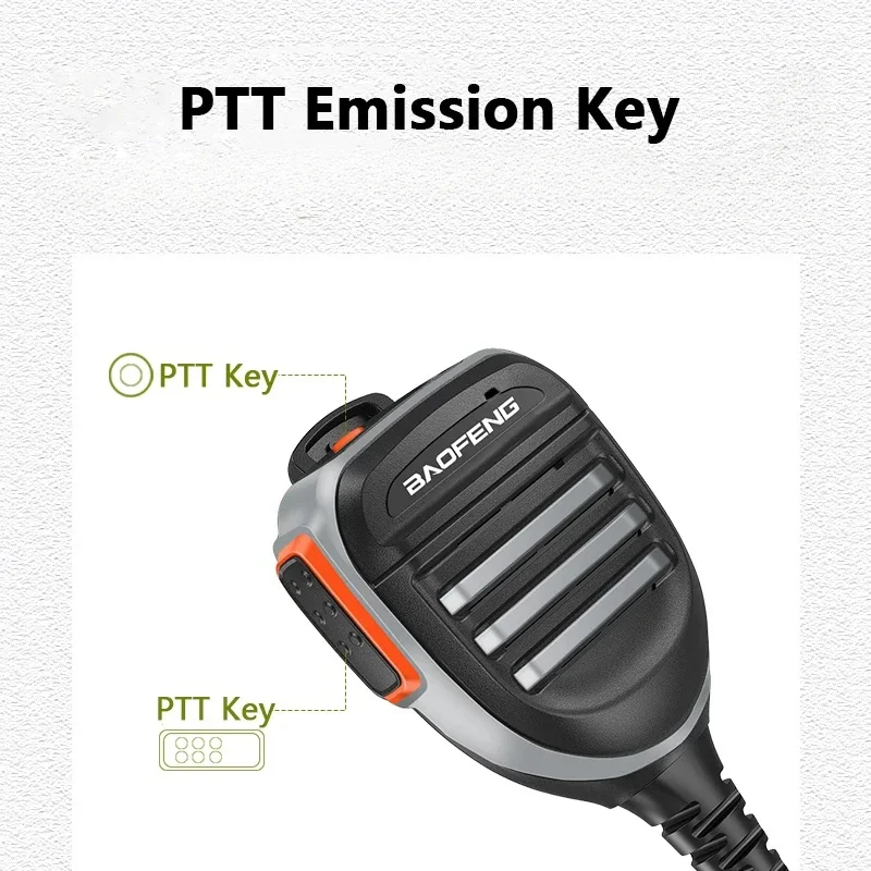 Микрофон Baofeng UV68 Pro Max V2 Walkie Talkie Водонепроницаемый динамик PTT Микрофон для UV9R Pro UV S22 Pro V2 BF 9700 GT 3WP Ham Radio