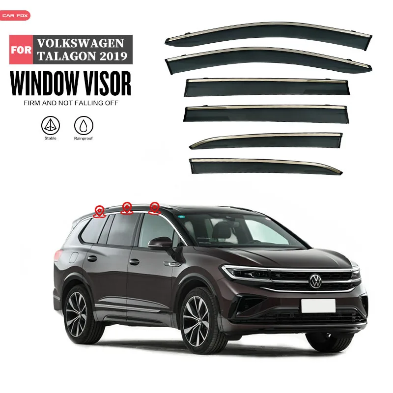 

4Pcs/6Pcs For Volkswagen VW TALAGON 2018-2022 Car Window Visor Awning Shelters Windshield Side Window Rain Sun Shade Accessories