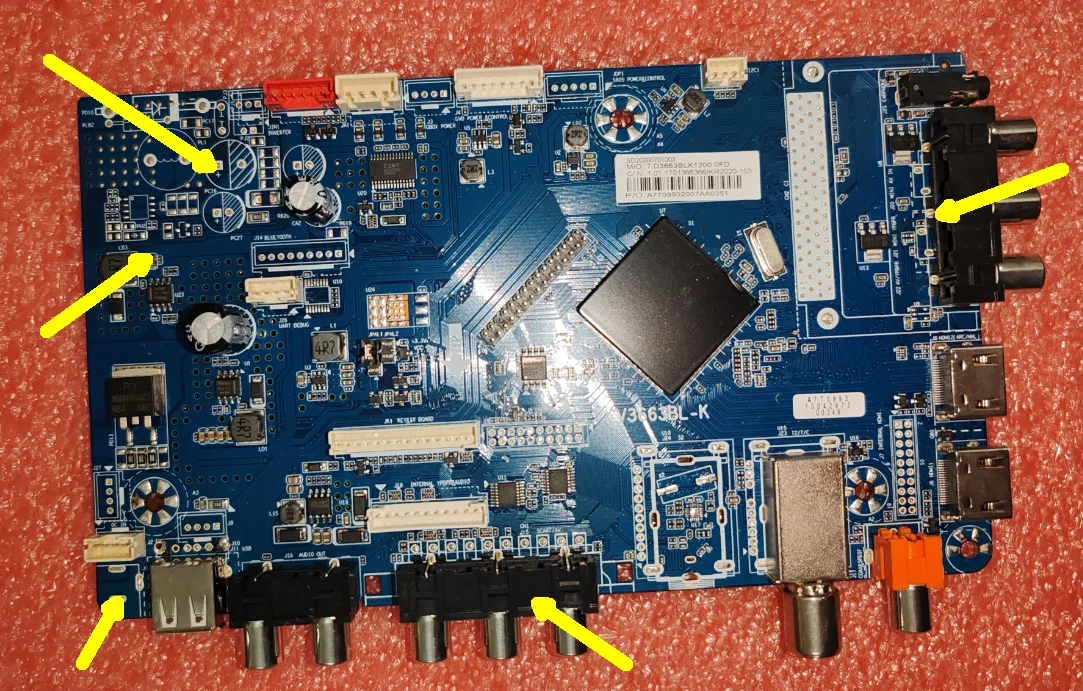 CV3663BL-K LED TV motherboard tested well   7.D3663BLK2000FD   BH-21025   Check the interface and place an order