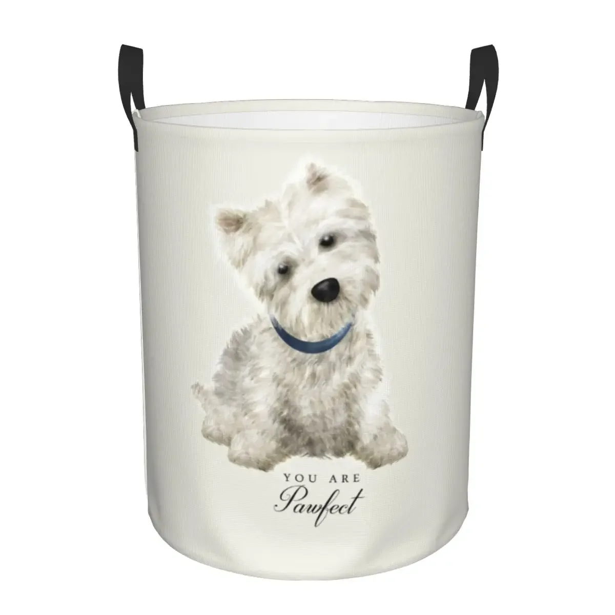 West Highland White Terrier Dog Laundry Basket Collapsible Large Clothing Storage Bin Westie Baby Hamper