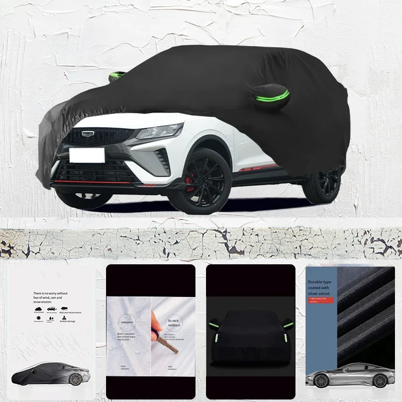 For Geely Coolray fit Outdoor Protection Full Car Covers Snow Cover Sunshade Waterproof Dustproof Exterior Car cover Black