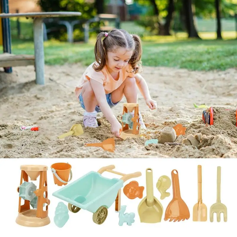 Beach Sand Toys Set Digging Sand Plastic Bucket Watering Bottle Shovels Children Beach Water Game Toys Summer Beach Set Toys