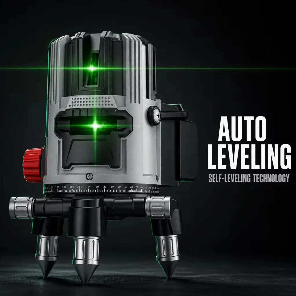 Outdoor Strong Light Green Laser Level, German Infrared 3-wire 5-wire Projector, Automatic Leveling High-precision Tool