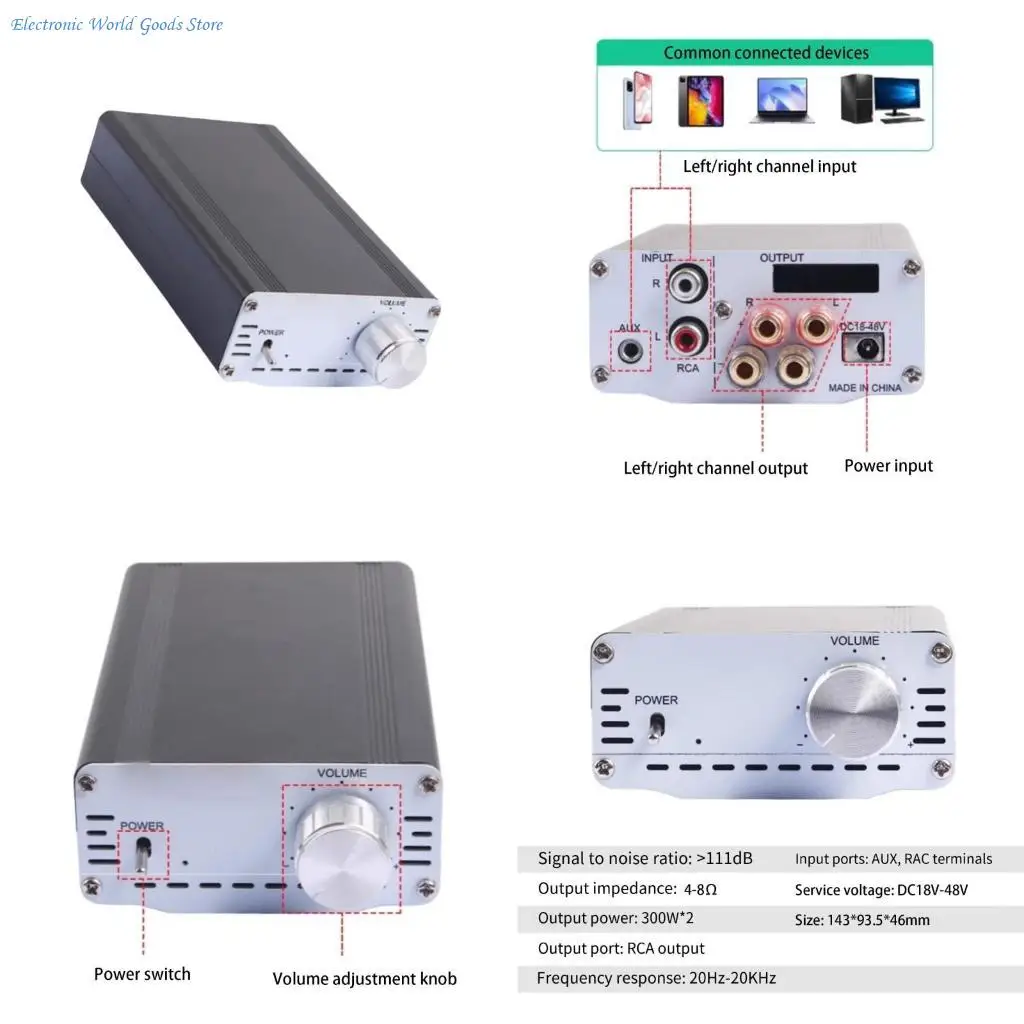 

A3PD TPA3255 Усилитель мощности 300 Втx2 Hi-Fi аудиоусилитель класса D для пассивных динамиков и систем домашнего кинотеатра