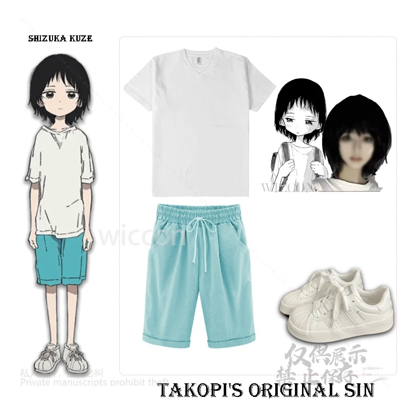 Peluca de disfraz de Takopi Original Sin Shizuka Kuze, traje para niñas, Takopi Plushie Anime Halloween Takopy no Genzai personalizado