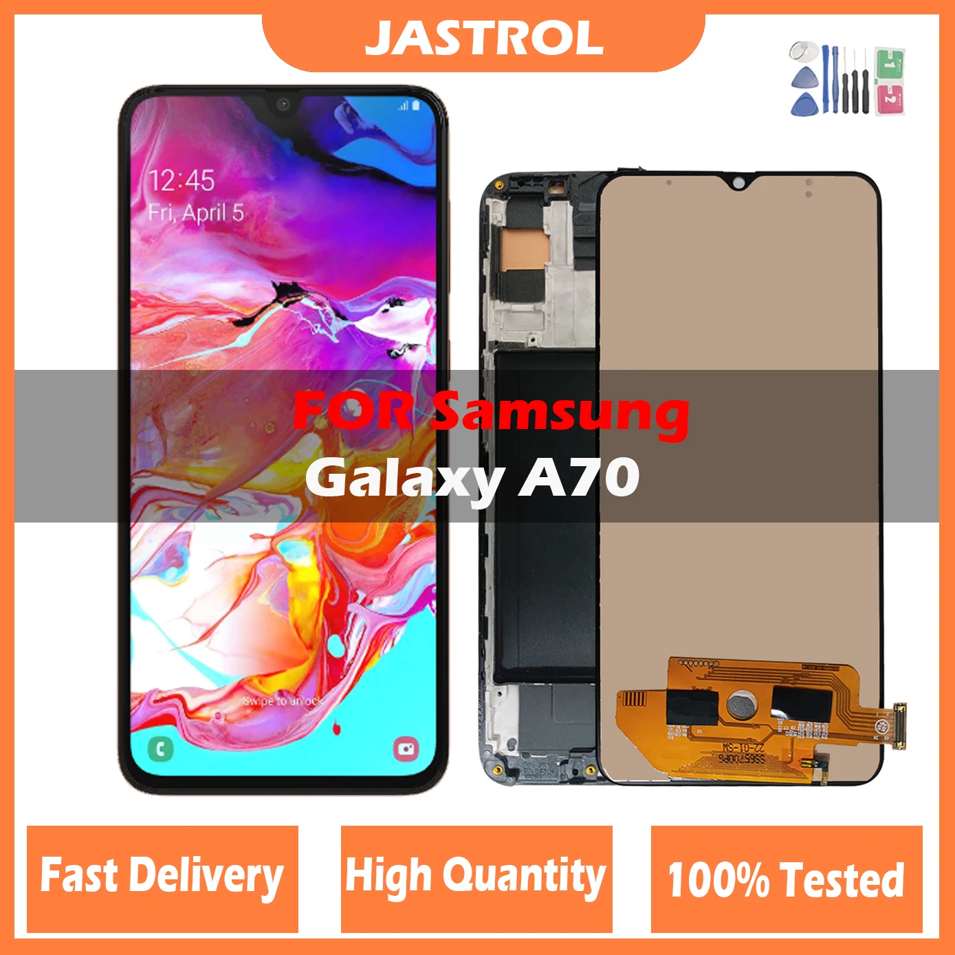 100% Tested LCD For Samsung Galaxy A70 SM-A705F A705FN/DS LCD Display Touch Screen Digitizer Assembly Replacement  With Frame