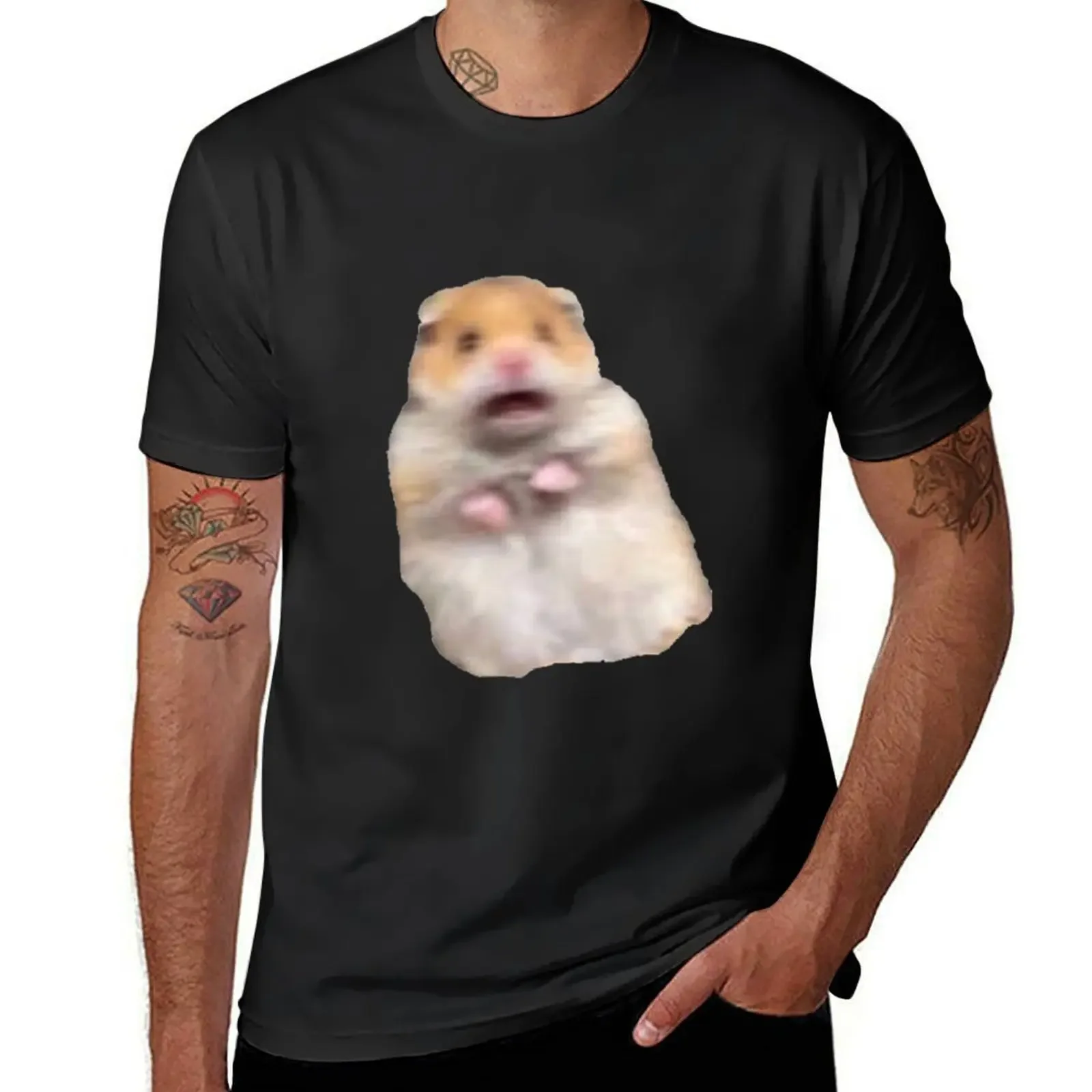 

screaming hamster meme T-Shirt oversized vintage t shirts anime shirts men