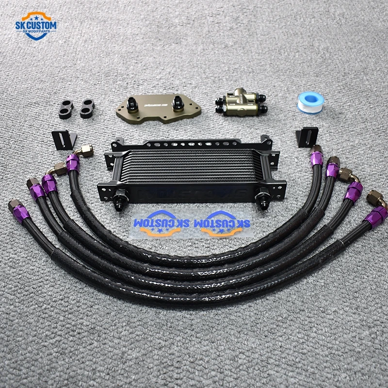 Oil Cooler Radiator Kit for Audi A4L A5 A6 S3 S4 Q7 B8 C7 V6 3.0T EA837 Thermostat Engine Oil Cooler Kit