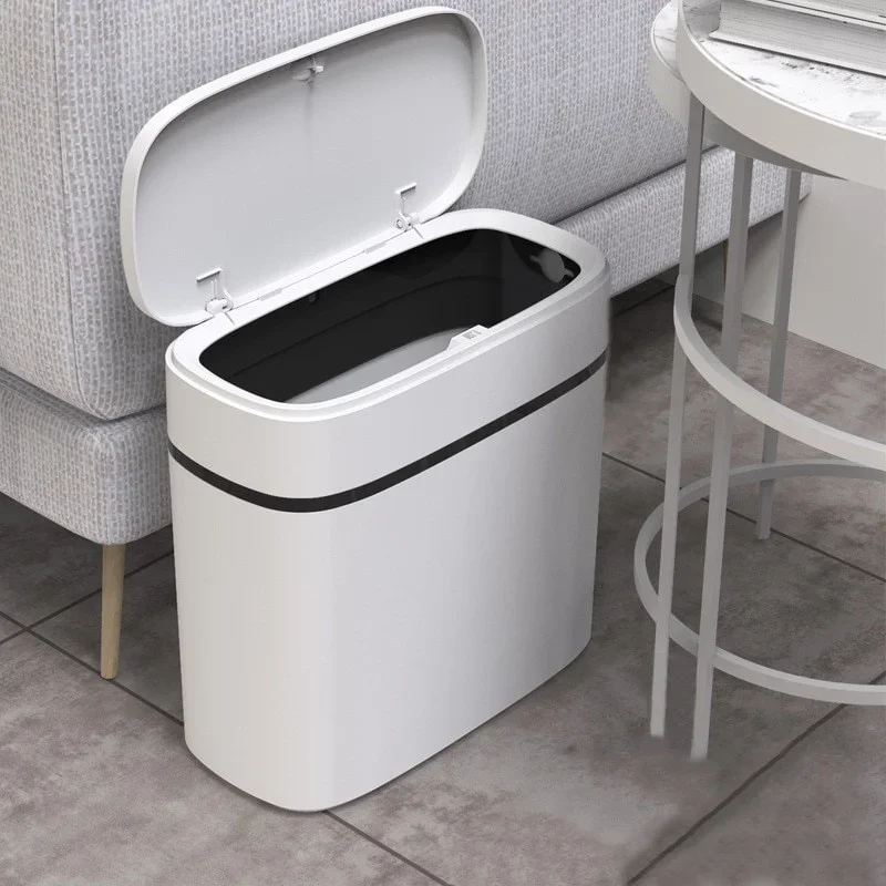 

12L Trash Can Household Bathroom Kitchen Waste Bins Press-Type Trash Bag Holder Garbage Bin for Toilet Waterproof Narrow Seam