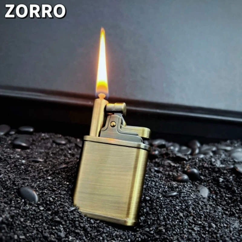 ZORRO Pure Copper Kerosene Lighter Creative Elevating Fire Mouth Press One Button to Ignite Pipe Lighters Smoking Gifts For Men