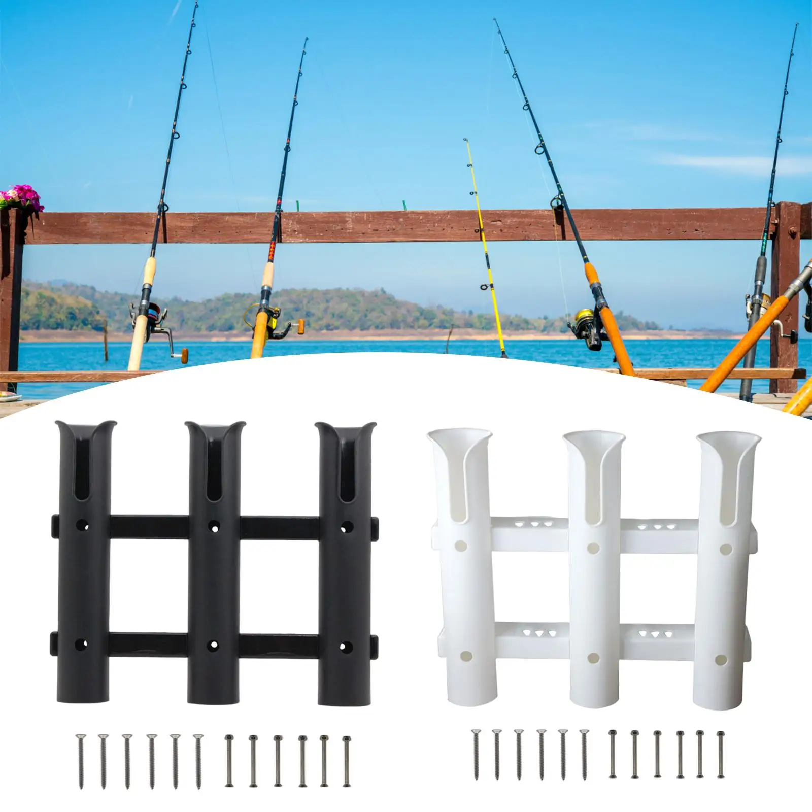 3 أنبوب الصيد رود حامل أدوات صيد السمك هدية للزوج المياه العذبة المياه المالحة القطب الراحة للسفينة قوارب الكاياك سيارة يخت #4