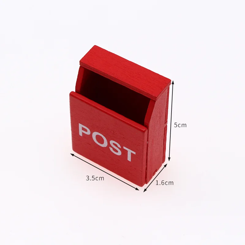 1:12 Dollhouse Miniature Red Mailbox, Miniature Mailbox Accessories for Miniature Scene Decoration