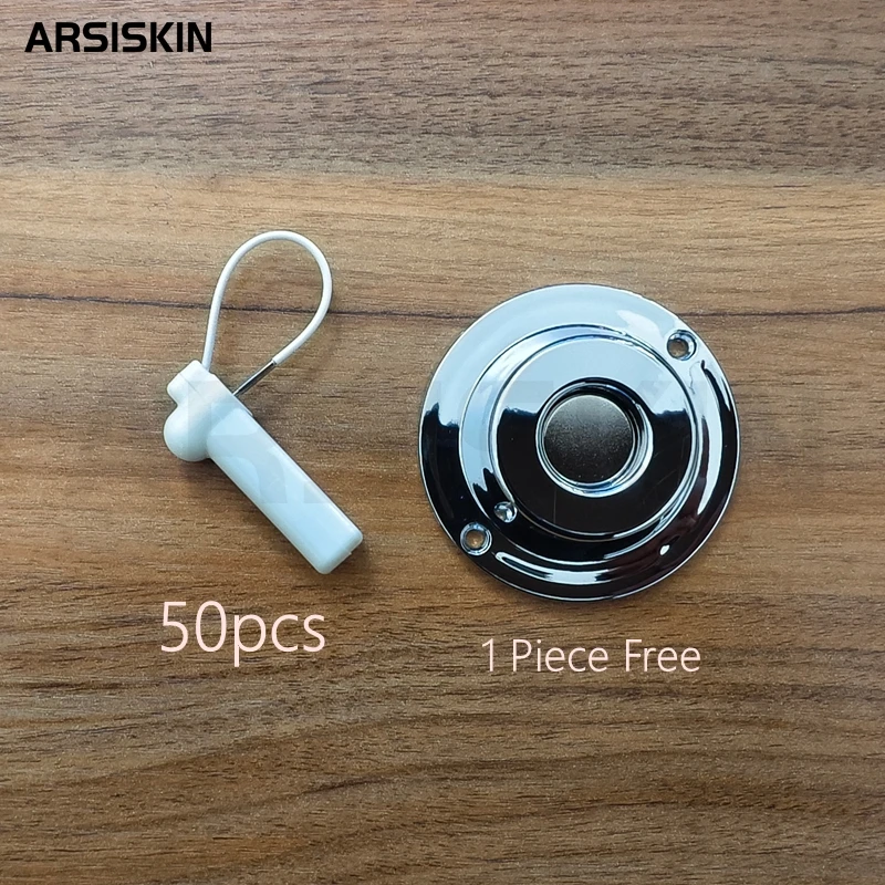 50pcs Security Tag With Steel Wire Lanyard Reusable AM 58KHz MHz EAS Hard Tag For Cloths Hats Shose Bags With Magnet Lock Opener