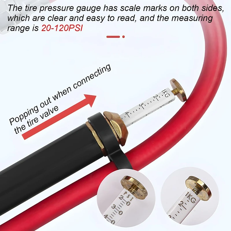Super Sale Heavy Duty Bayonet Style Tire Inflator with Air Chuck, 0-200PSI Gauge, 16PCS Air Compressor Accessories Kit