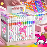 Sanrio Cinnamoroll Cartoon Acrylic Marker Paintbrush For Kindergarten Students Paper-Tight Stackable Children'S Color Pen Set