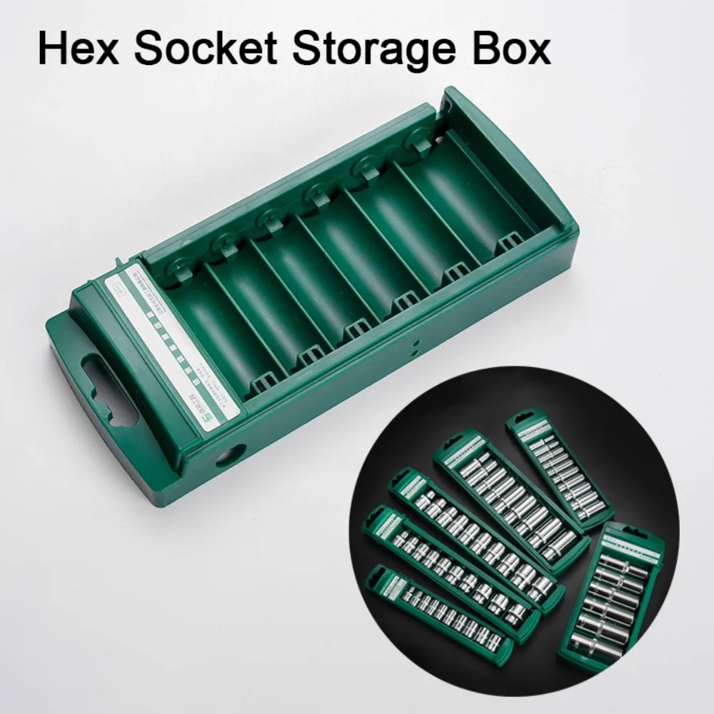 ABS Wrench Storage Box Green Plastic Socket Storage Tool Multifunctional 1/4