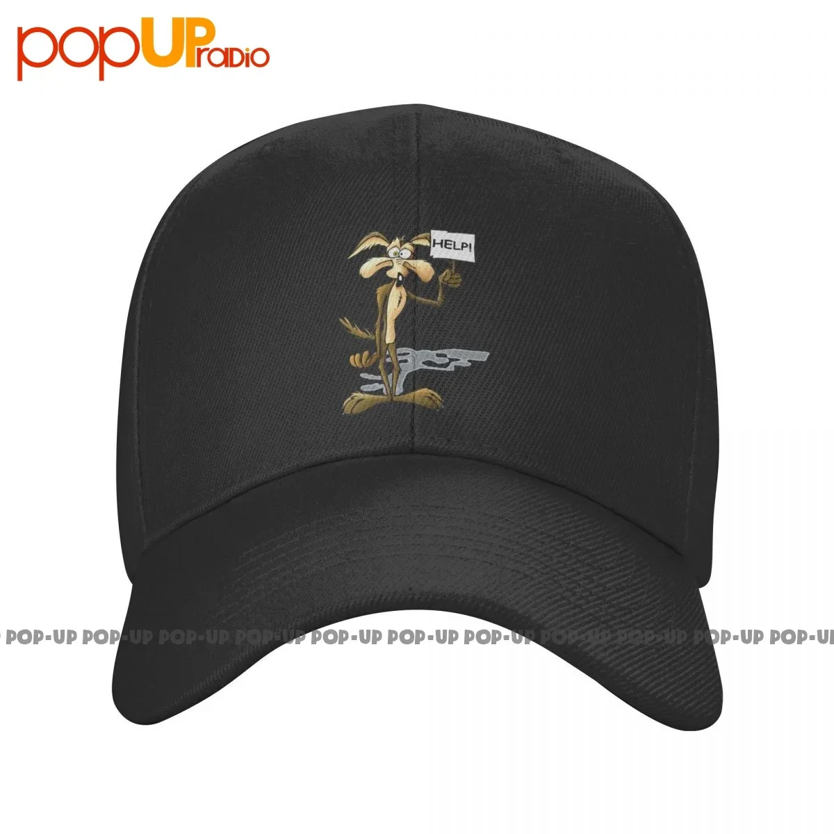 Funny Maglia Willy Coyote Road Runner Cartone Help Peaked Caps Trucks Hat Headwear Best Seller Baseball Cap