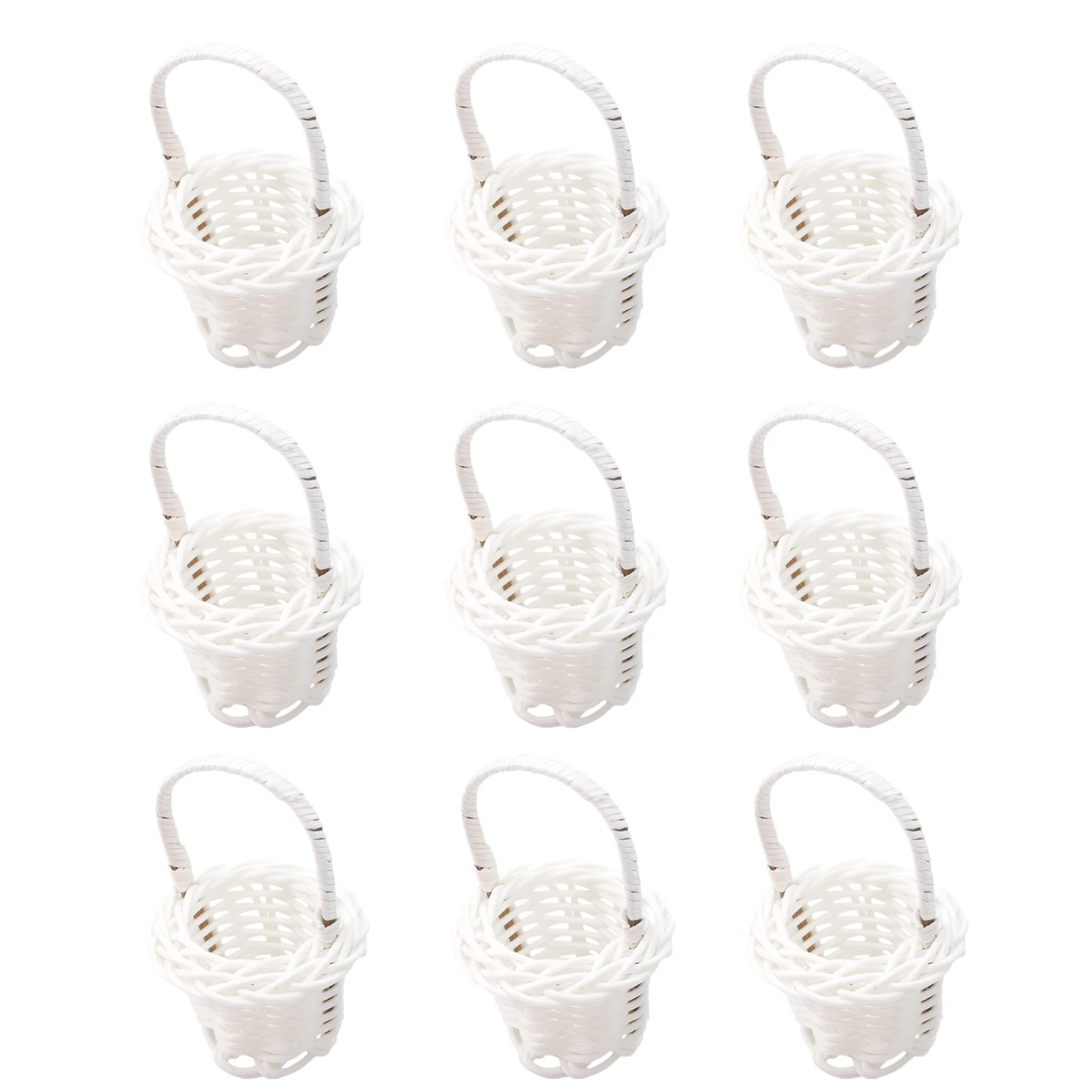 

20pcs Baskets Hand Hand-Woven Flower Basket Woven Home Decor Flower Wedding Party Favors Small Storage Baskets