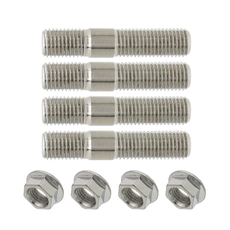 For Toyota, Nissan and some Honda\'s 10mm Exhaust Studs & Serrated Nuts M10x1.25 Manifold Flange 4 studs & 4 nuts