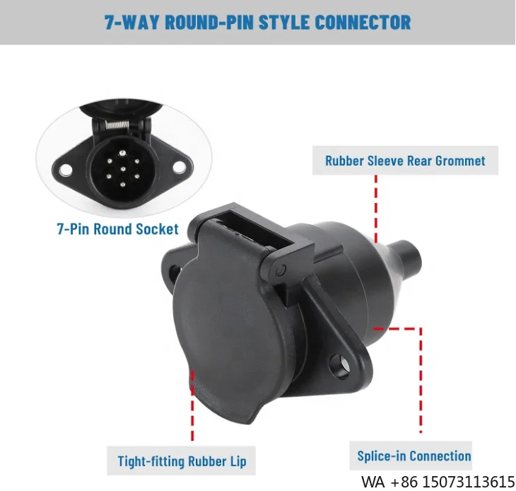 

24 В 7-контактная круглая розетка для прицепа 7-контактный разъем электрической проводки для европейских автомобилей