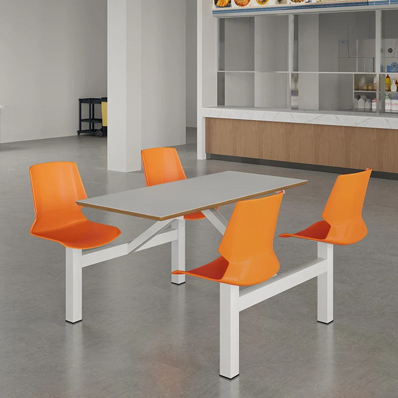 University School snack fast food restaurant factory integrated table and chair stainless steel dining table and chair