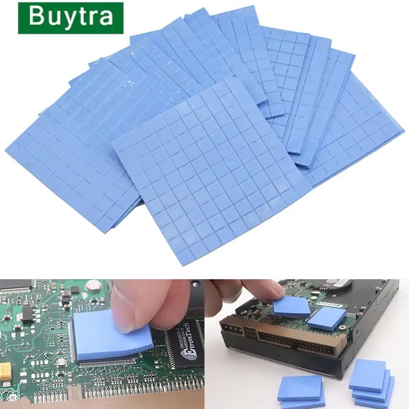 Hot sale 100Pcs Thermal Pad GPU CPU Heatsink Cooling Conductive Silicone Pad 10*10*0.5mm