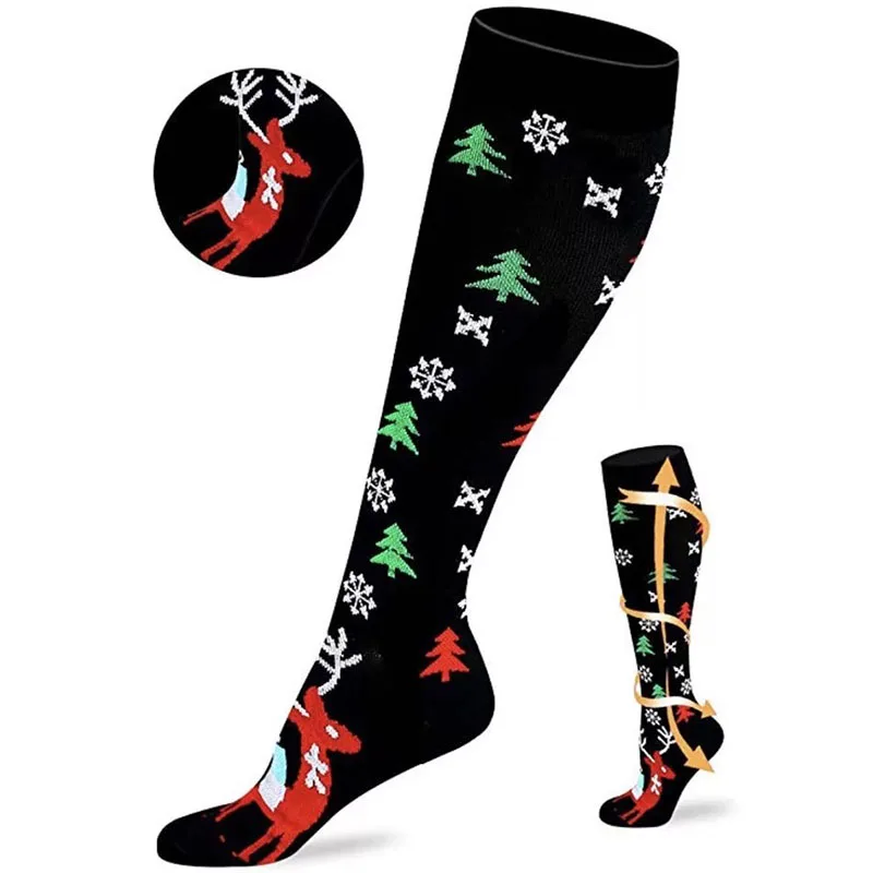 5 pairs lot pack women men elastic Christmas Compression stockings outdoor Nylon breathable sports soccer stocking protect feet
