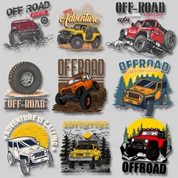 Off-Road Adventure Rock Crowler Cool Furious Iron on Patches Stickers for Men's Clothes Easy to Use DIY Appliques