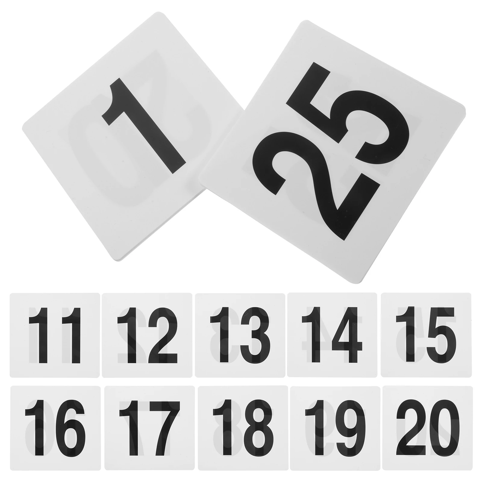 

25pcs 25 Pieces 95X100mm Black Festival Reception Decors Table Numbers 1-25 White PVC Wedding Party Seating Cards Reusable Signs