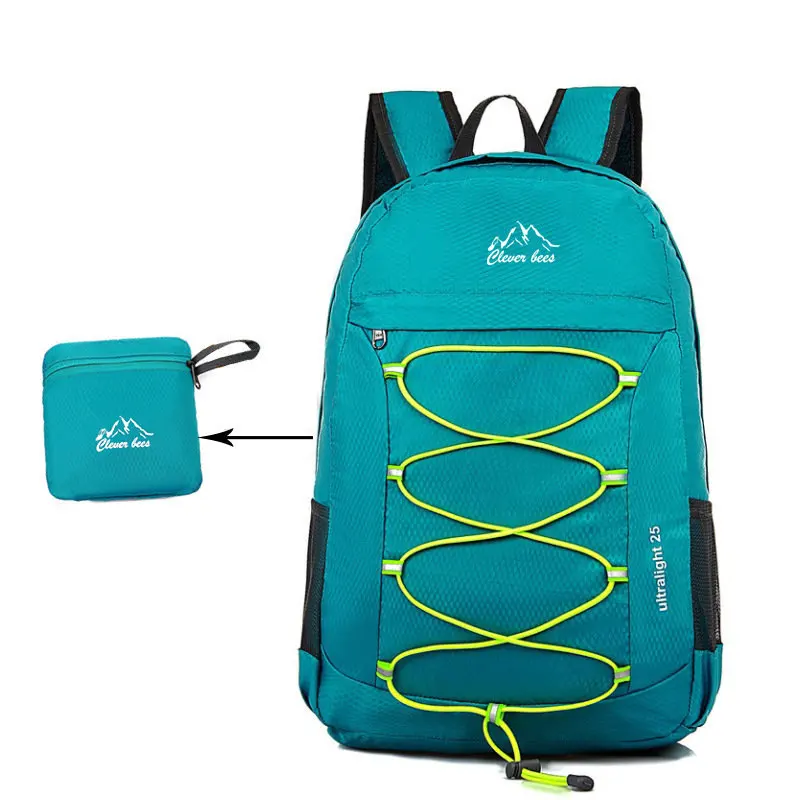 Fonoun-Bolsa de senderismo para deportes al aire libre, mochila plegable impermeable reflectante a rayas, ultraligera, FNL20