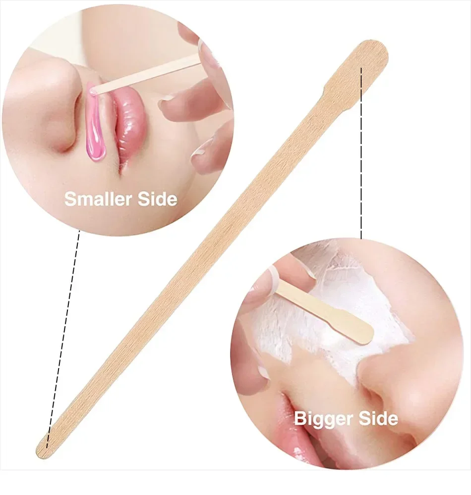 100PCS Frau Holz Haar Entfernung Stick Einweg Enthaarung Spachtel Wachs Sticks Holz Gesicht Augenbrauen Waxing Spachtel Schönheit Werkzeug – Detail 6