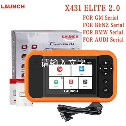 LAUNCH X431 Code Reader Elite 2.0 Car Full System Diagnostic Tools Auto OBD OBD2 Scanner Active Test ECU Coding Free Update