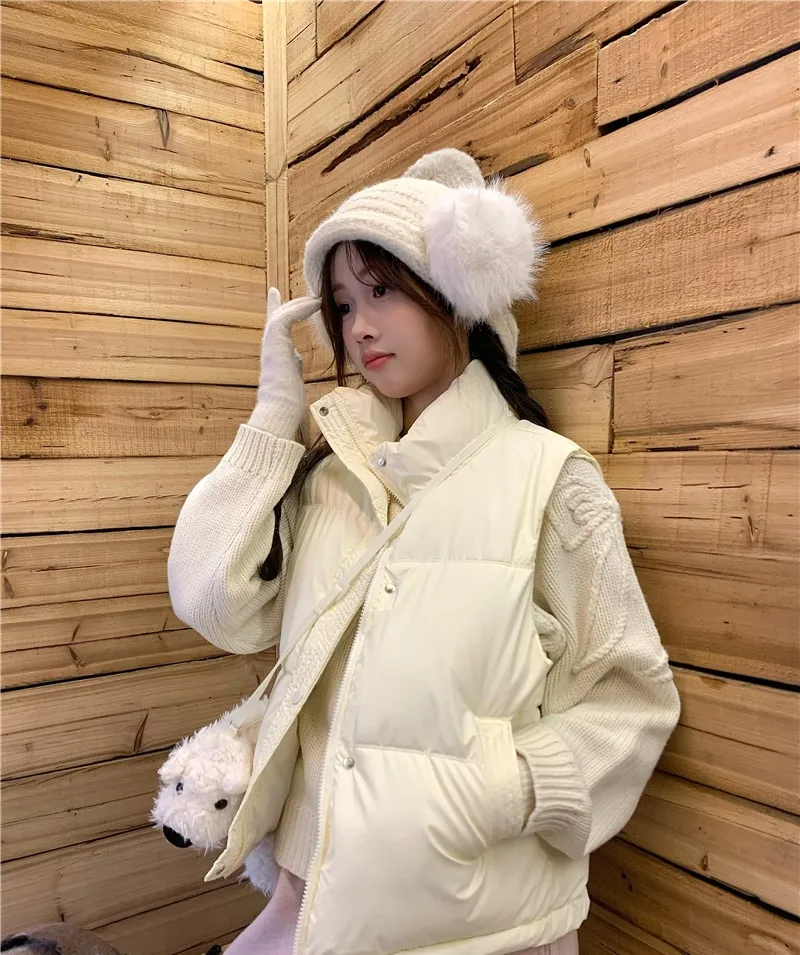 

Жилеты Жилеты Толстые женские двубортные с стулом Зимний пуховик с несколькими карманами Утолщенные незамерзающие теплые Уютные ПР