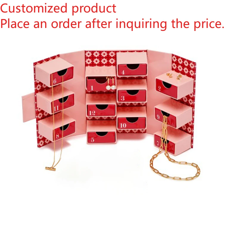 

Customization.Christmas Packaging Paper Low Moq Custom Empty Jewelry Advent Calendar Box with Magnetic Closure